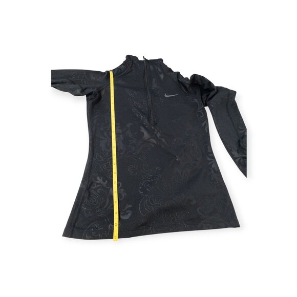 Nike Pro Dri Fit Quarter Zip Up Black Royal Print SZ XS Long Sleeve Shirt - Picture 6 of 7